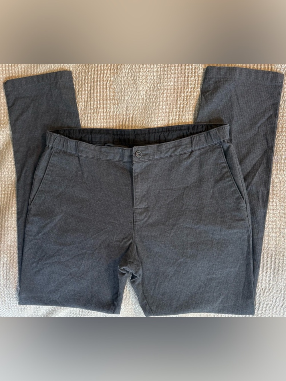 RVCA Men’s Gray Herringbone Hybrid Chino Pants Size 38 Stretching